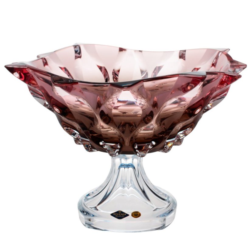 Křišťálová mísa na noze Bohemia Treasury, SAMBA - 30,5 cm, gradient smoke pink Křišťálová mísa na noze Bohemia Treasury, SAMBA - 30,5 cm, gradient smoke pink