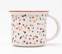 Porcelánový hrnek Tina Barevné puntíčky Český porcelán Dubí 250 ml