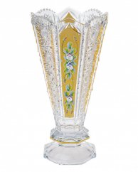 Broušená váza se zuby, Stella - zlatá, Royal Crystal, 35,5 cm