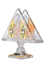 Brúsený stojan na obrúsky – zlatý, Royal Crystal, 14 cm