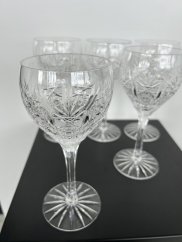 Broušené sklenice na bílé víno Glamour Crystal, 200 ml, 5 ks