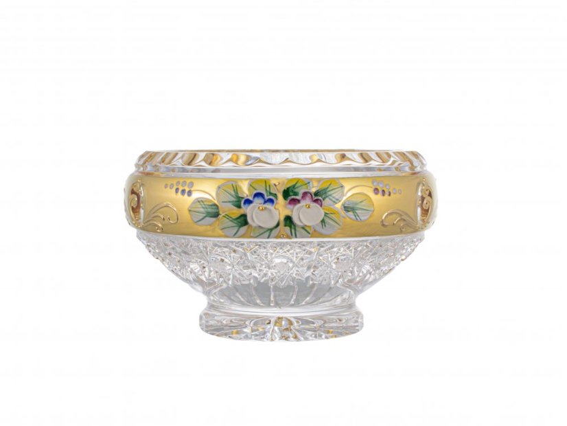 Broušená miska, Zlatá, Royal Crystal, 12,5 cm