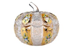 Exkluzivní křišťálová dóza dýně s jemným zlatým dekorem od Royal Crystal