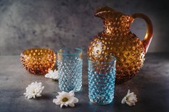 Džbán, Jílek Glassworks, HOBNAIL, Amber, 2 l