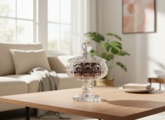 Broušená dóza na noze 15,5 cm | Royal Crystal Broušená dóza na noze 15,5 cm | Royal Crystal