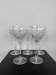Broušené sklenice na bílé víno Glamour Crystal, 200 ml, 5 ks