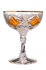 Broušené zlacené sklenice Glamour Crystal na šampaňské – elegance v každém doušku.