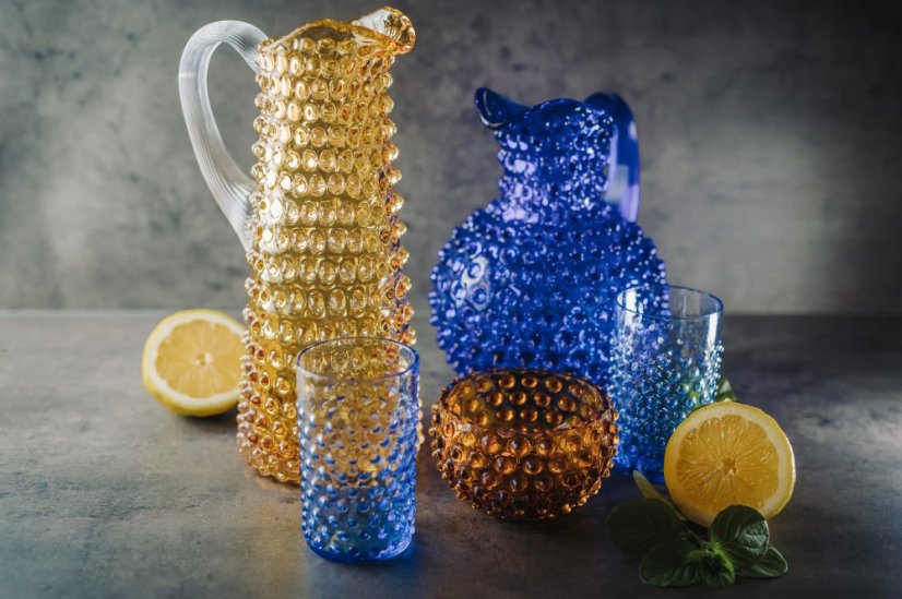 Miska, Jílek Glassworks, HOBNAIL, Amber, Malá