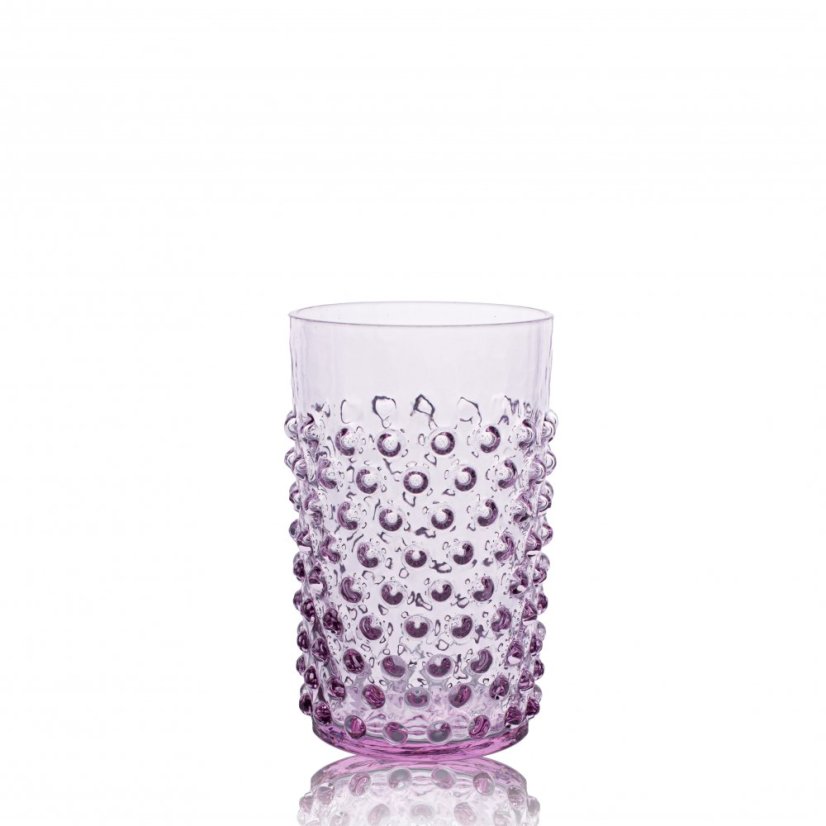 Sklenice, Jílek Glassworks, HOBNAIL, Lila, 250 ml, 6 ks
