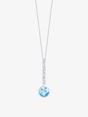 Stříbrný náhrdelník s kubickou zirkonií , Lucea, Preciosa, Modrý
