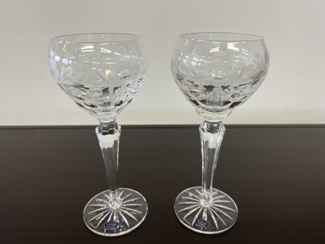 Sklenice na víno s broušeným vzorem, Glamour Crystal, 220 ml, 2ks