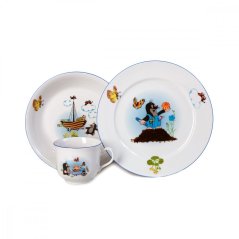 Dětská jídelní souprava, Thun, Krteček a motýl, 3 ks