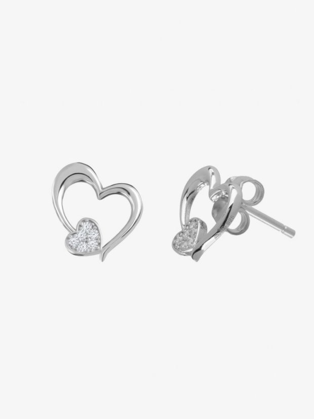 Tender Heart – stříbrné náušnice s jemným srdíčkem od Preciosy
