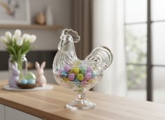 Sklo s tradíciou – dóza Kohút na sladkosti a sušienky