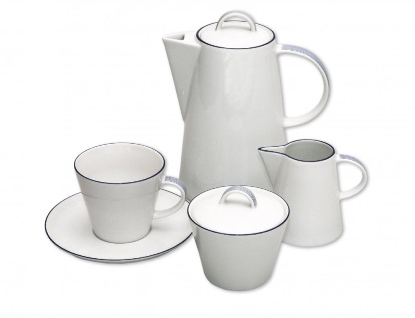 Kávová souprava, Thun, TOM, Modrá linka, 17 ks