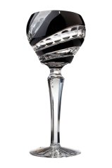 Černé broušené sklenice na víno 220 ml, Glamour Crystal, 2 ks Černé broušené sklenice na víno 220 ml, Glamour Crystal, 2 ks