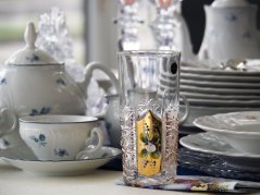 Broušená sklenice na nealko, Zlatá, Royal Crystal, 350 ml