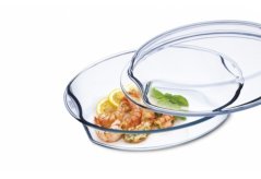 Skleněný pekáč oválný s hlubokým víkem, Simax, 2,5 L
