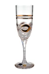 Broušená zlacená sklenice 160 ml, Glamour Crystal, 2 ks