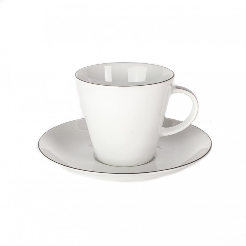 Šálek s podšálkem, Thun, TOM, Černá linka, 260 ml, 12 ks