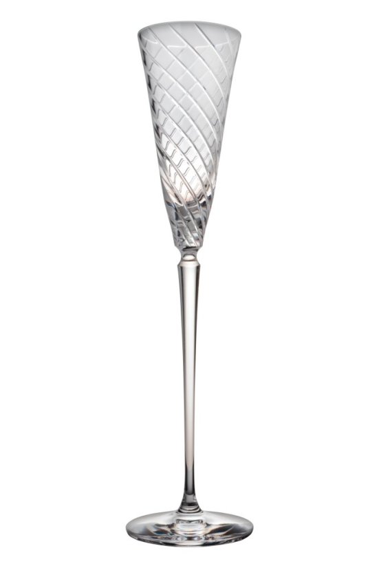 Broušená sklenice na šampaňské 160 ml, Glamour Crystal, 2 ks