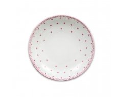 Porcelánový talíř hluboký, Thun, Tom, Růžové puntíky, 20 cm