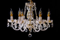 Krištáľový luster, Royal Crystal, zlacený - 6 žiarovek