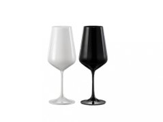 Poháre na víno, 450 ml, Crystalex – Royal Crystal – čiernobiely luxus