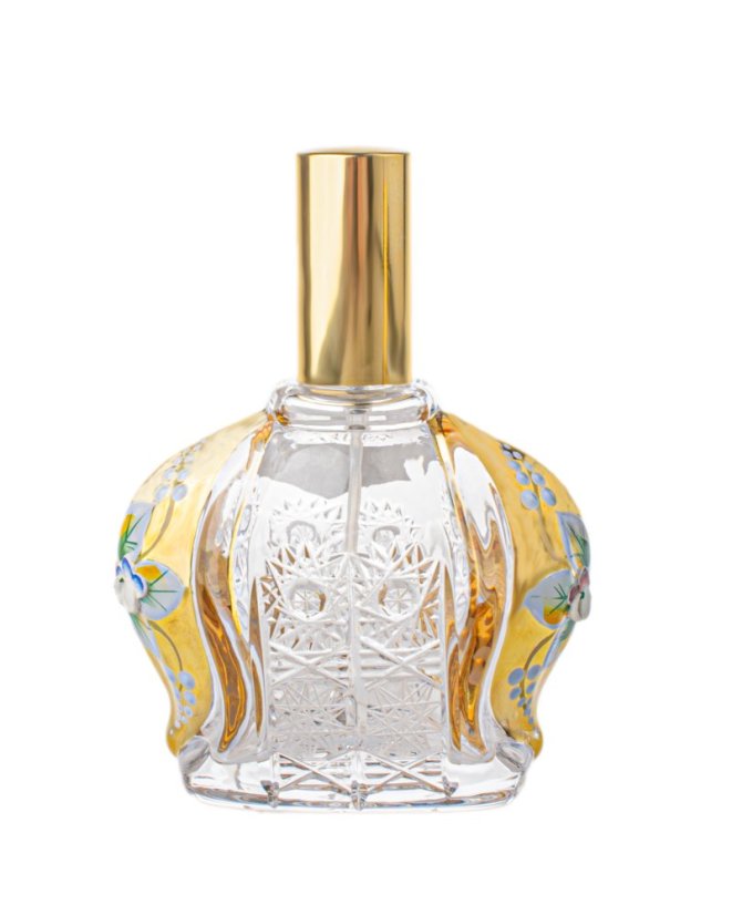 Broušený zlacený flakon Royal Crystal