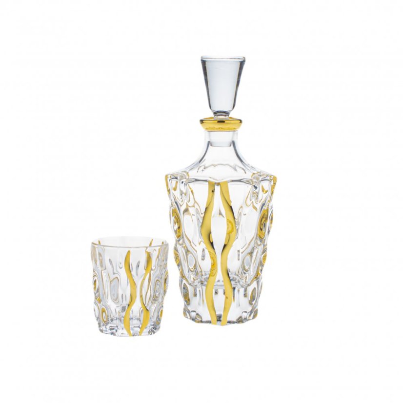 Luxusní whisky set SAMBA zlato Bohemia Treasury, 6+1