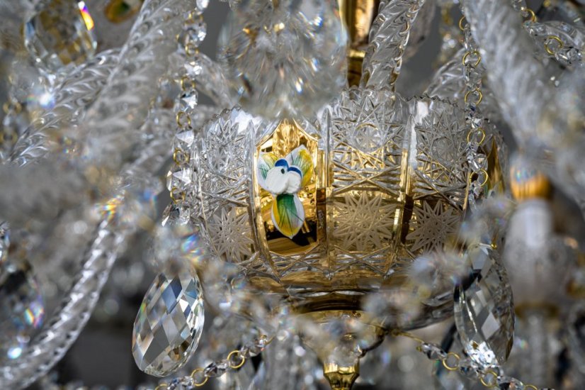 Krištáľový luster, Royal Crystal, zlacený - 8 žiarovek