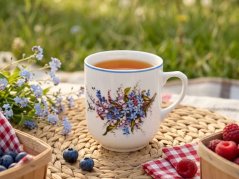 Porcelánový hrnek, Trojka, Český porcelán Dubí, Polní kytice, 300 ml