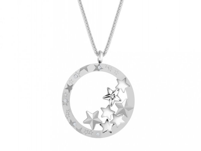 Přívěsek z chirurgické oceli Virgo, hvězdy s českým křišťálem Preciosa, krystal