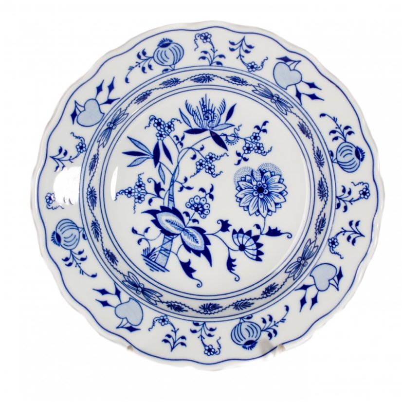 Talíř hluboký praporový, Český porcelán, CIBULÁK, 21 cm