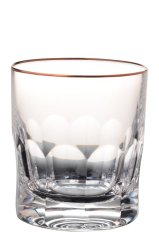 Broušená sklenice se zlaceným okrajem 230 ml, Glamour Crystal, 2 ks