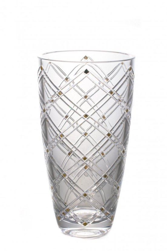 Křišťálová váza se zlatem, VLADYO, Gold Crystal, 20,5 cm
