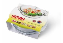 Skleněný pekáč kulatý s hlubokým víkem, Simax 3,5 l