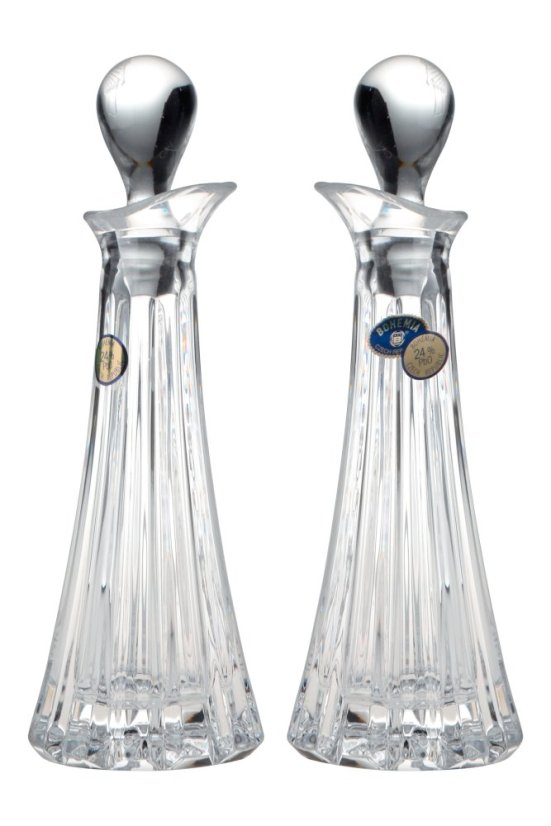 Skleněná lahvička na olej/ocet, Crystal Bohemia, 80 ml, sada 2 ks