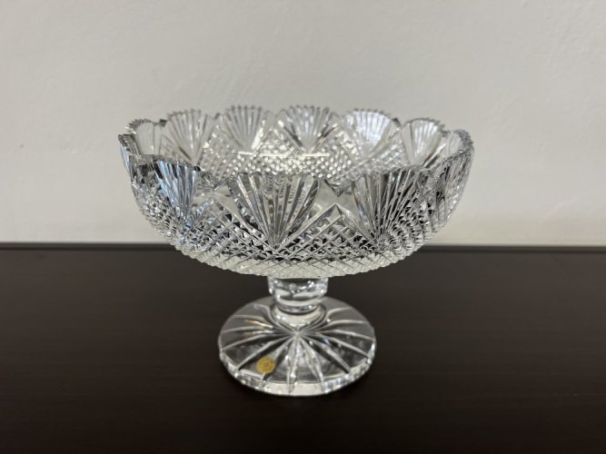 Broušená mísa na noze, Glamour Crystal, 20cm
