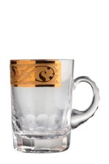 Zlacený skleněný hrneček, Glamour Crystal, 90 ml Zlacený skleněný hrneček, Glamour Crystal, 90 ml