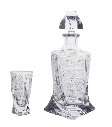 Broušený whisky set 6+1, Royal Crystal