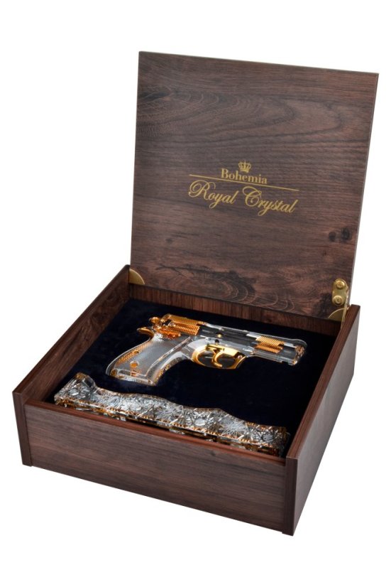 Exkluzívna brúsená krištáľová pištoľ so stojanom | Royal Crystal