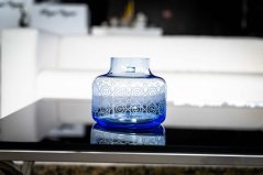 Modrá váza Cosmopolitan – ručně foukaný originál