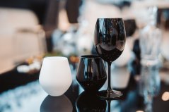 Set sklenic na víno, Black and White, Lesklé, Royal Crystal, 580 ml, 2 ks