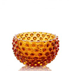 Miska, Jílek Glassworks, HOBNAIL, Amber, Malá