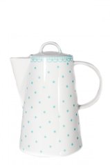 Porcelánová kávová konvice, Thun, Tom, Tyrkysové puntíky, 1,2 l