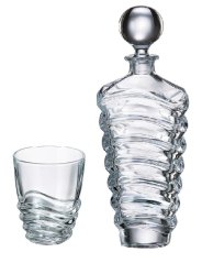 Láhev na whisky a sklenička Wave