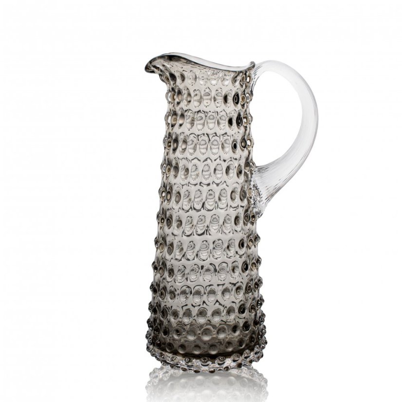 Kónický džbán, Jílek Glassworks, HOBNAIL, Podj. černý kouř, 1 l