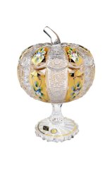 Pozlátená brúsená dóza tekvica Royal Crystal, 30cm, český krištáľ Pozlátená brúsená dóza tekvica Royal Crystal, 30cm, český krištáľ