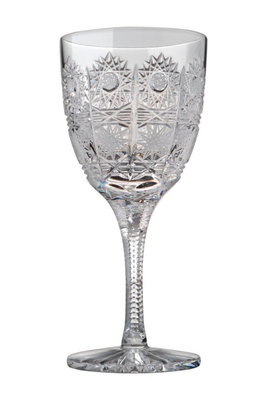 Broušená sklenice na víno 220 ml, Glamour Crystal, 6 ks